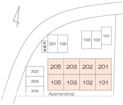 カーサ・ヴェルデ[1K/23.05m2]の配置図