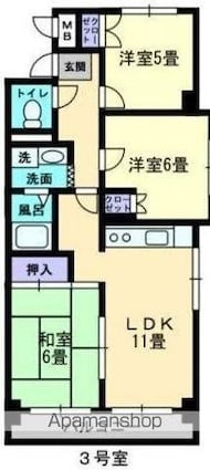 松島フラット[3LDK/52.79m2]の間取図