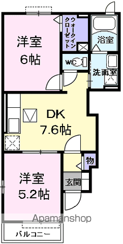 青梅市二俣尾のアパートの間取り