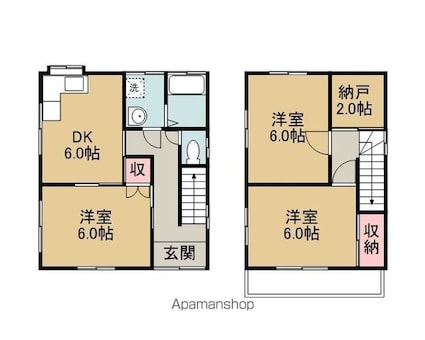 浅野住宅[3SDK/63.52m2]の間取図