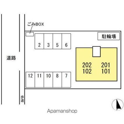 ヴィーブル石田[2LDK/55m2]の配置図