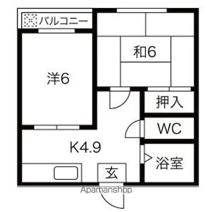 昭栄コーポ[2K/37.28m2]の間取図