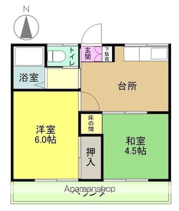 桂コーポ[2DK/34.71m2]の間取図