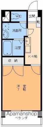 ＢＲＩＬＬＥＲ　ブリエ[1K/23.87m2]の間取図