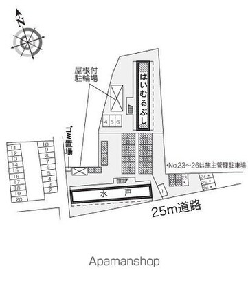 レオパレスはいむるぶし[1K/20.28m2]の配置図