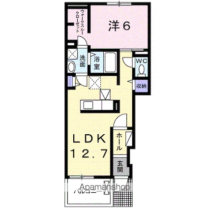 ＡＲＭＡＧＮＡＣ　Ａ[1LDK/45.33m2]の間取図