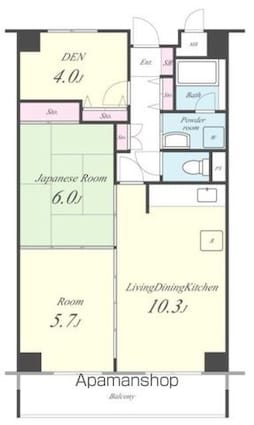 ライツ妙典[2SLDK/57.61m2]の間取図