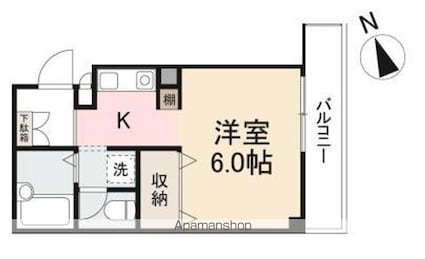 香川県高松市藤塚町２丁目[1K/22.36m2]の間取図