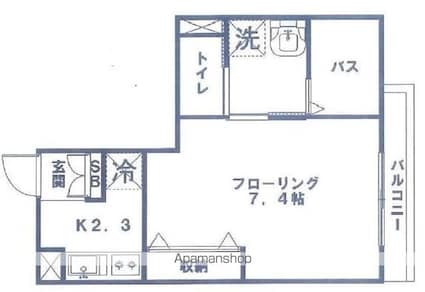 クレセントコート高円寺[1K/26.05m2]の間取図
