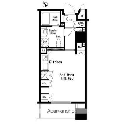 ハウス桃李[1R/32.12m2]の間取図
