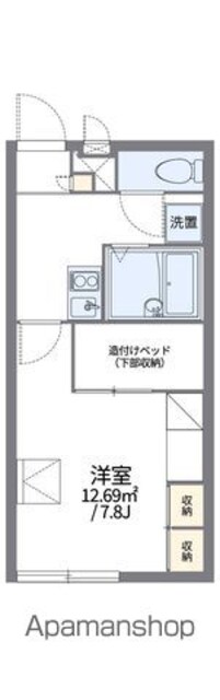 レオパレスグリーンヒルズライフ[1K/21.81m2]の間取図