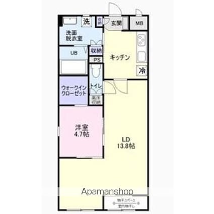 猫ん家　シャトン黄金[1LDK/53.42m2]の間取図