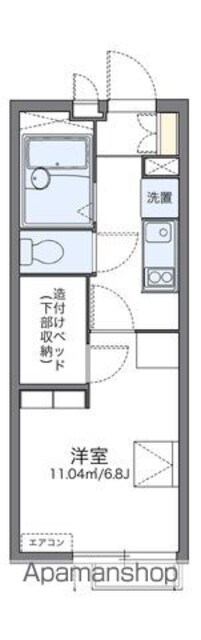 レオパレスアイリス[1K/19.87m2]の間取図
