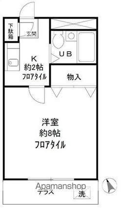 ハイツタカノ[1K/21.42m2]の間取図