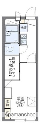 レオパレスパークハイム芝[1K/22.35m2]の間取図