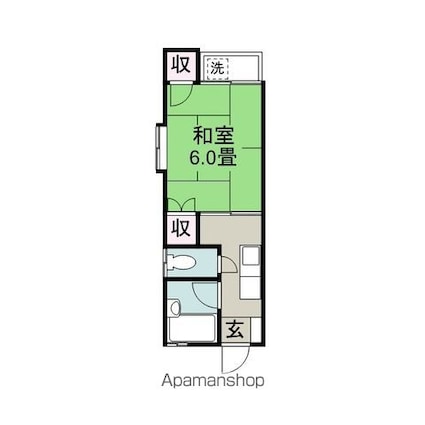 はなこ[1K/20.7m2]の間取図