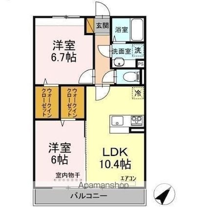ブライト学園の森[2LDK/54.18m2]の間取図