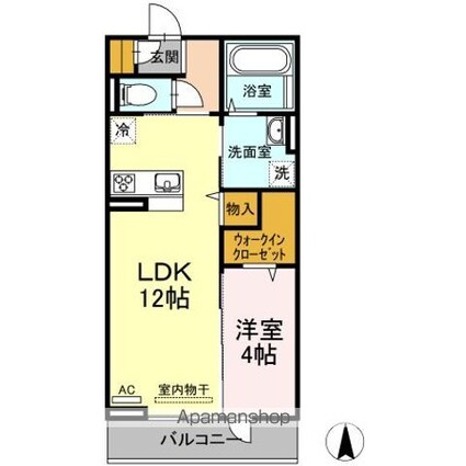 愛媛県松山市古川南２丁目[1LDK/41.67m2]の間取図