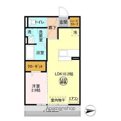 グランドゥール三笠山[1LDK/33.12m2]の間取図