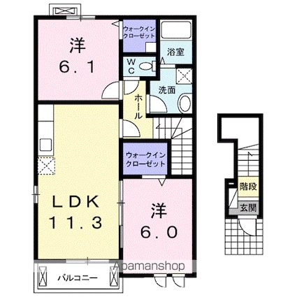 エスペランサ[2LDK/57.63m2]の間取図