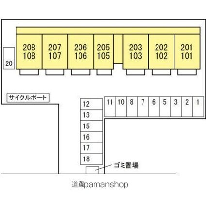 ハウディ・ヴィラージュ[1LDK/40.07m2]の配置図