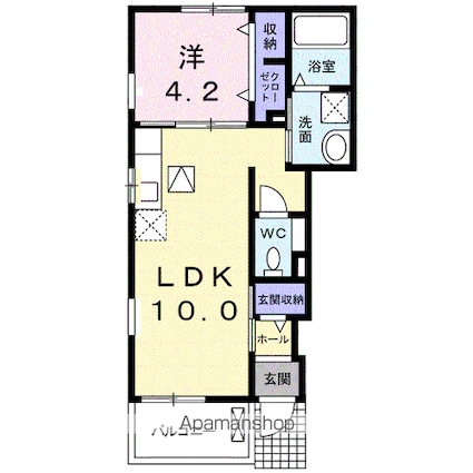 オアシス　Ｂ[1LDK/37.76m2]の間取図