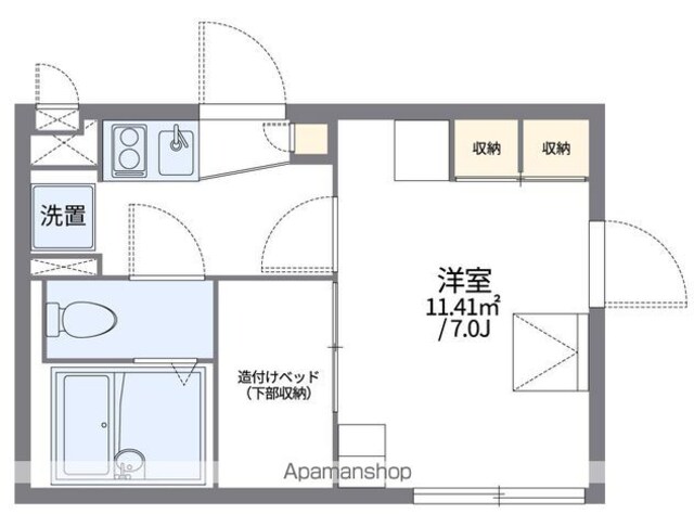 レオパレスハイムローゼ[1K/19.87m2]の間取図