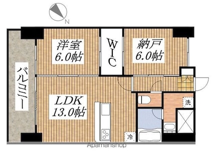 東京都立川市錦町１丁目[1SLDK/56.73m2]の間取図