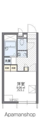 レオパレスリズエール[1K/19.96m2]の間取図