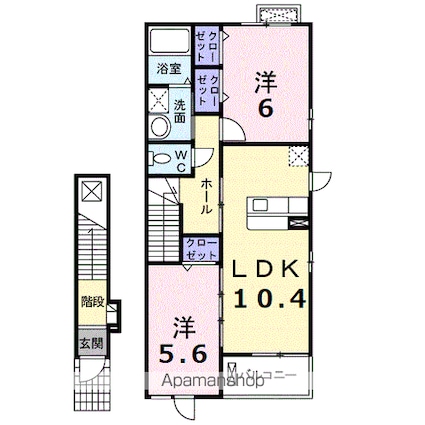 プレジールＡ[2LDK/56.47m2]の間取図