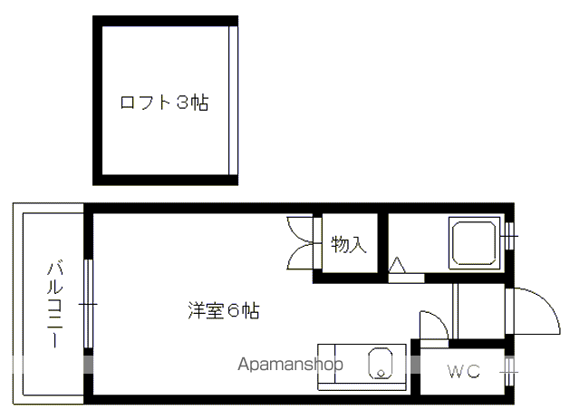 【福岡市東区千早のアパートの間取り】