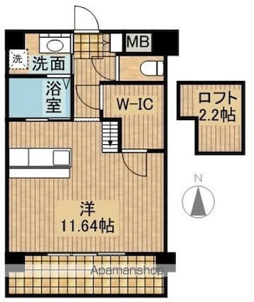 アルテマイスターヴィオラ[1R/34.56m2]の間取図