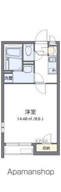 クレイノＧｌｉｎｔ[1K/25.17m2]の間取図