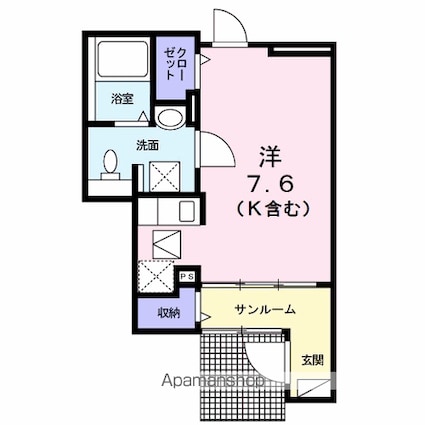 東京都八王子市堀之内２丁目[1R/27.67m2]の間取図