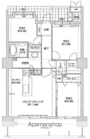 ウェルリバービュー天神の間取り