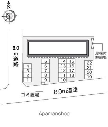 レオパレス六条大溝[1K/23.61m2]の配置図