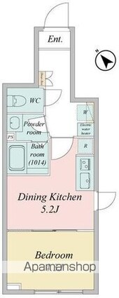 ＬｉｖｅＦｌａｔ門前仲町[1DK/25.59m2]の間取図