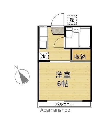 メゾンリビエラ[1K/16.5m2]の間取図