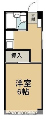 カーサ伊庄段北[1K/20.74m2]の間取図