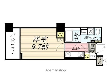 コンフォリア東池袋ＷＥＳＴ[1K/29.46m2]の間取図