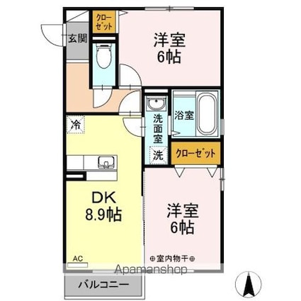 リジエール西仙北[2DK/50.28m2]の間取図