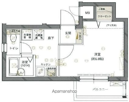 フォルトゥナ小石川[1K/23.75m2]の間取図