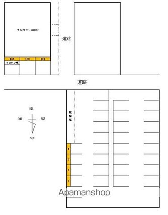 プルミエエールＩＫＤ[1K/24.9m2]の配置図