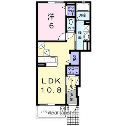 フェリス・Ｍ[1LDK/42.5m2]の間取図