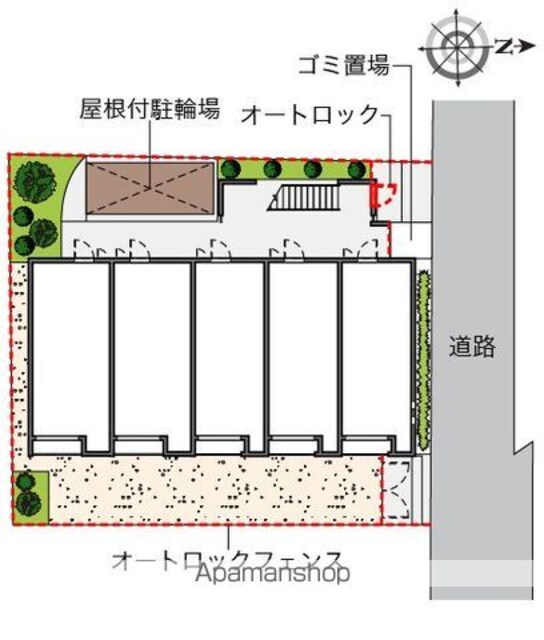 クレイノＯＬＩＶＥ[1K/22.84m2]の配置図