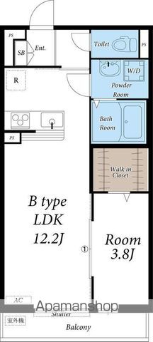 リブリ・クリークウエスト[1LDK/39.33m2]の間取図