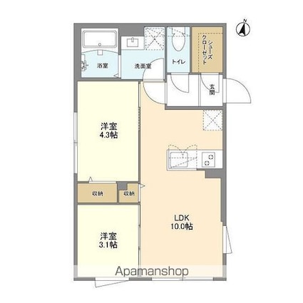 東京都杉並区堀ノ内２丁目[2LDK/40.91m2]の間取図