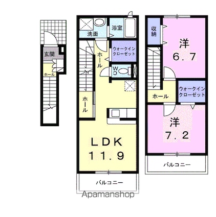 ドリーム　ＫⅡ[2LDK/71.59m2]の間取図