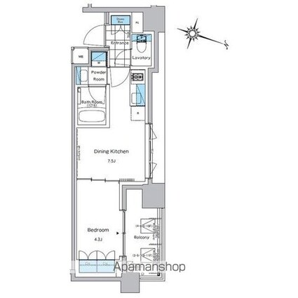 ルフォンプログレ神田プレミア[1DK/30.51m2]の間取図