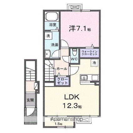 アムール・Ｋ[1LDK/53.79m2]の間取図